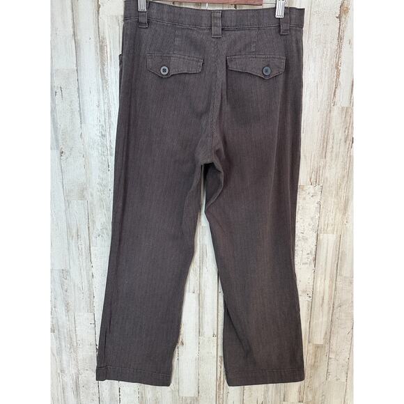 Lee Comfort Waistband Pinstripe Pants 10P Brown Purple Y2K Academia Grunge EUC - Picture 2 of 9